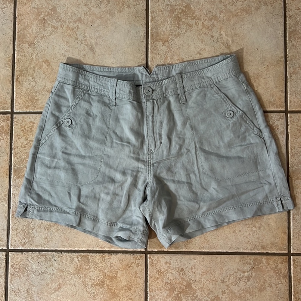 NWOT Calvin Klein Linen Viscose‎ Blend Shorts Gray, Sz 6